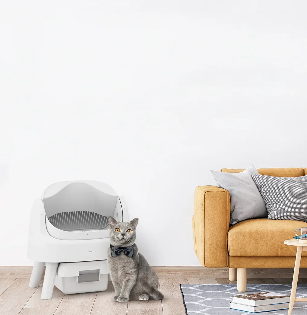 PetPivot Large Automatic Cat Litter Box for Multiple Cats Open-Top Design Safety