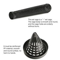 1pcs Black Fish Net Cage Fishnet Finless Eel Loach Trap Fishing Pot Durable Plastic Container Mud Cage