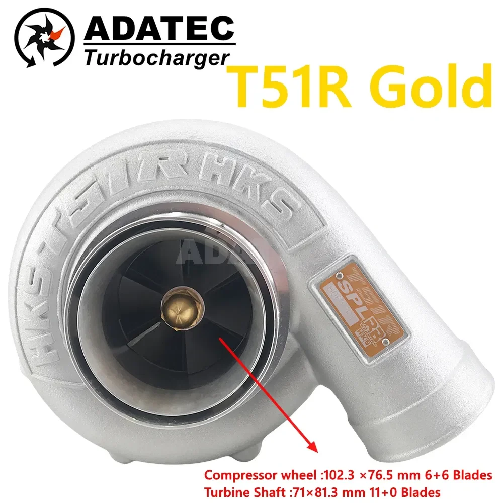 

Турбокомпрессор T51r V-диапазон a/R 1.0 Boost Turbo Performance с двумя шарикоподшипниками, турбокомпрессор для гоночного автомобиля (синий или золотой)