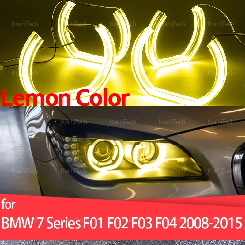 

For BMW 7 Series F01 F02 F03 F04 730d 740d 740i 750i 760i New CS CSL Style Lemon Yellow Angel Eyes DRL LED Daytime Running Light