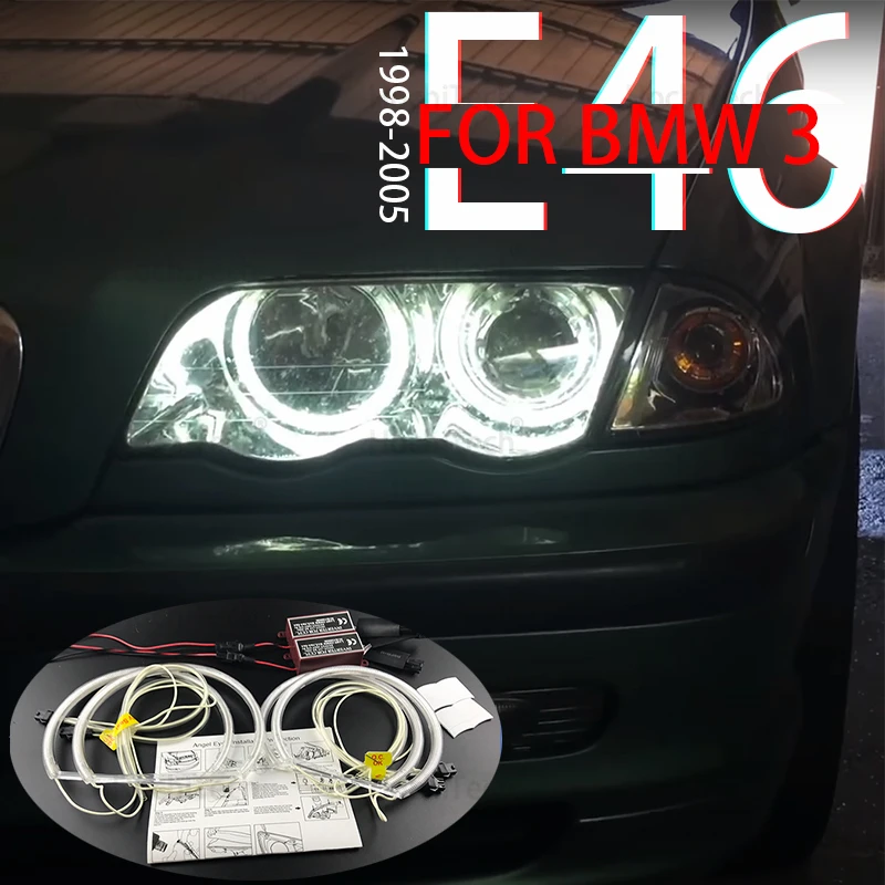

For BMW 3 Series E46 325i 325xi 330i 330xi 1999-2005 Demon Eye Hight Quality CCFL Angel Eyes Kit Warm White Ring