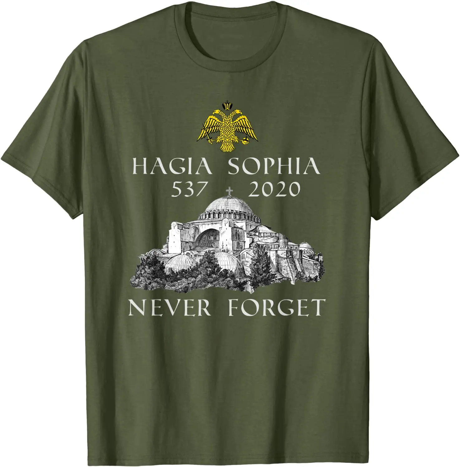 Hagia Sophia Church Museum Roman Byzantine Empire Icons Men T-Shirt Short Sleeve Casual 100% Cotton O-Neck Summer Tees