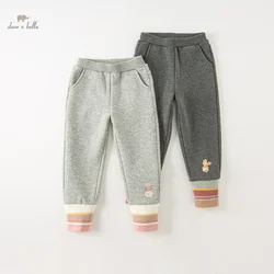 Dave Bella Children's Girls' Pants 2023 New Winter Casual Fashion Plush Tight Pants Warm Leggings Cute Sport Outdoor DK4237253