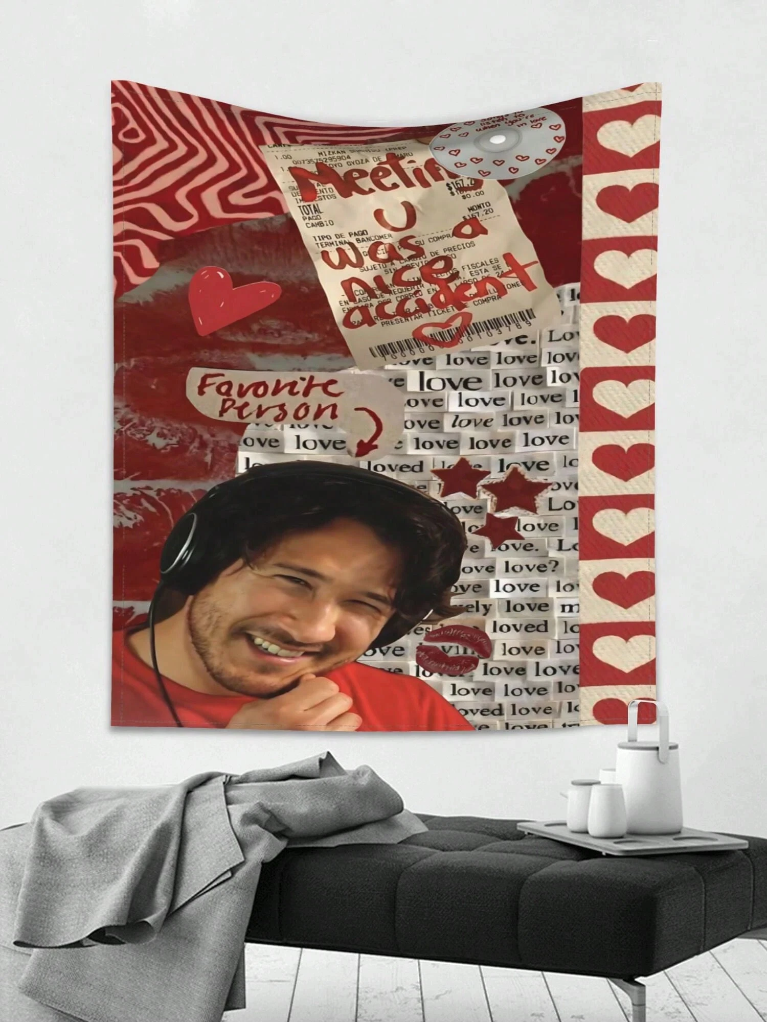 Markiplier Tapestry for Bedroom Home Decor Flag Wall Hanging Fabric for Dorm Rental House Room Background Decoration Art