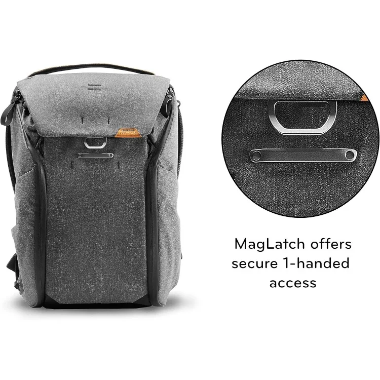 Everyday Backpack V2 20L, Camera Bag, Laptop Backpack with Tablet Sleeves, Charcoal (BEDB-20-CH-2)