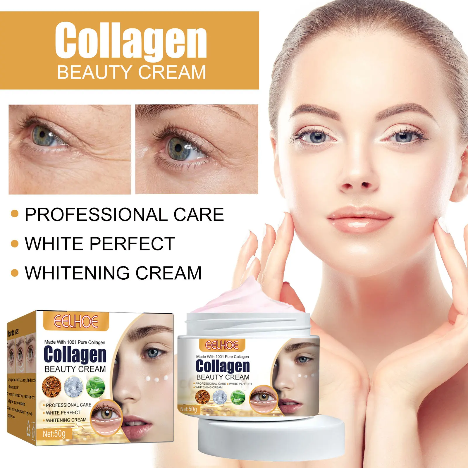 EELHOE Anti-Wrinkle Cream Eye Cream Anti-Ageing Dark Circles Eye Bag Lifting Nourishing Repair Collagen Lifting Cream