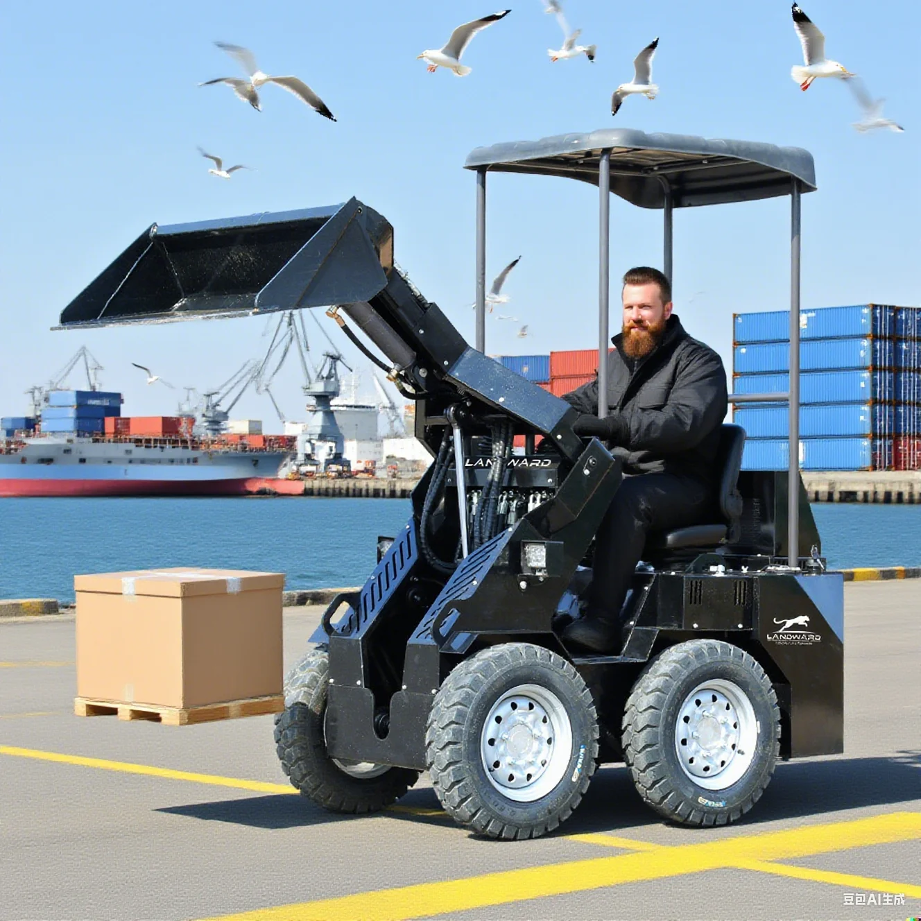 

China Mini Skid Steer Loader Multifunctional S490R ride-on Mini Skid Steer Loader CE Diesel wheel loader Custom 1 ton Loaders
