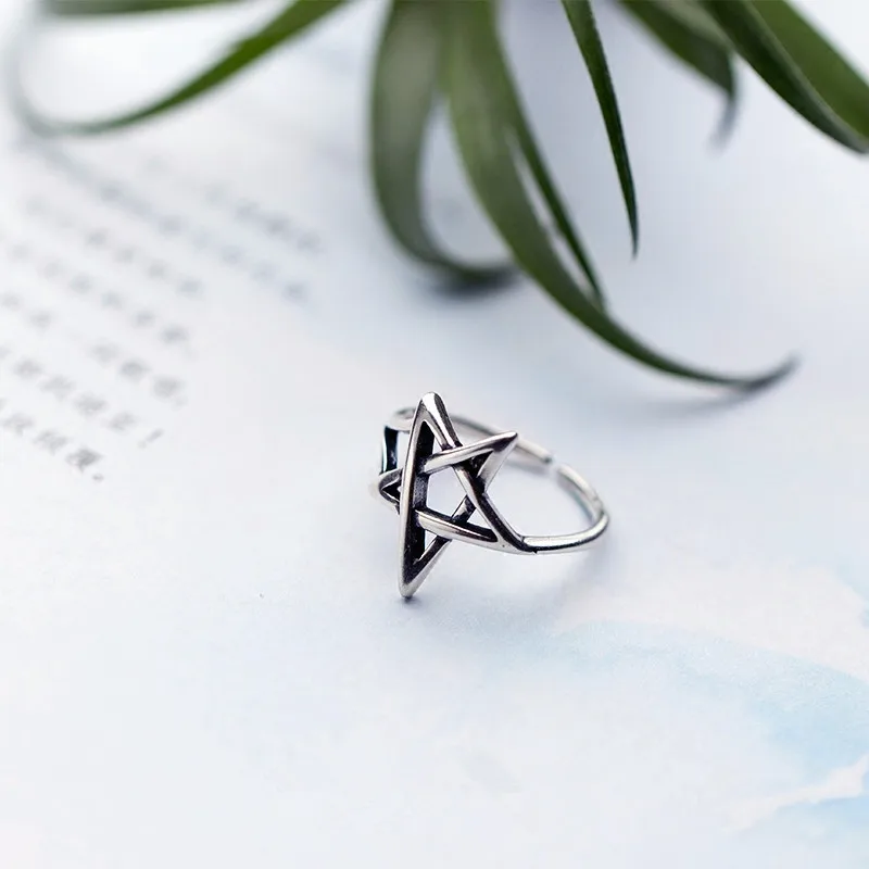 Women's 925 Sterling Silver Star Ring, Elegant Design