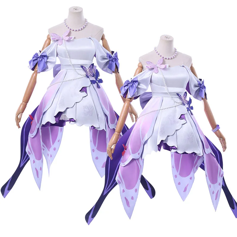 

New Honkai Star Rail Castorice Cosplay Full Set for Women Girls Concert Dress Hairband Butterfly Hairclip Props Carnival