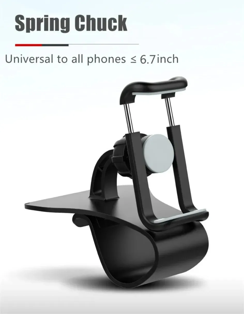 360 ° Drehbare Auto-Handyhalterung – Armaturenbretthalterung mit Federclip, keine Sichtblockierung für 6,7-Zoll-Smartphones, einfach zu installieren – Detail 4
