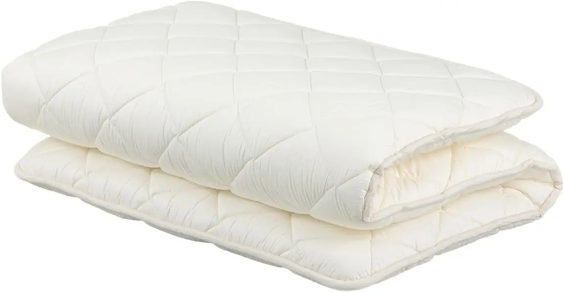 Guest Room Medium Firm Quilted Cotton Futon - Portable Roll-Up Japanese Floor Bed, Twin White