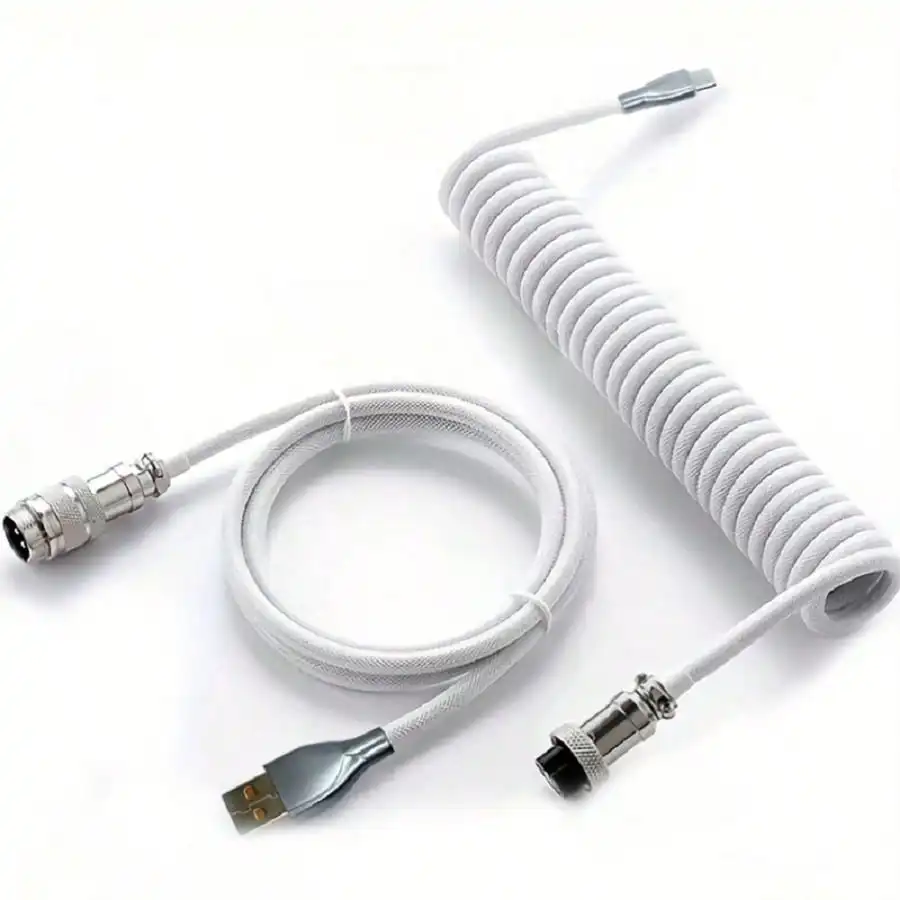 1,5 m 2-teiliges Typ-C-zu-USB-Metall-Adapter-Anschluss, abnehmbares Aviator-Doppelarm-Set für mechanische DIY-Gaming-Tastaturen