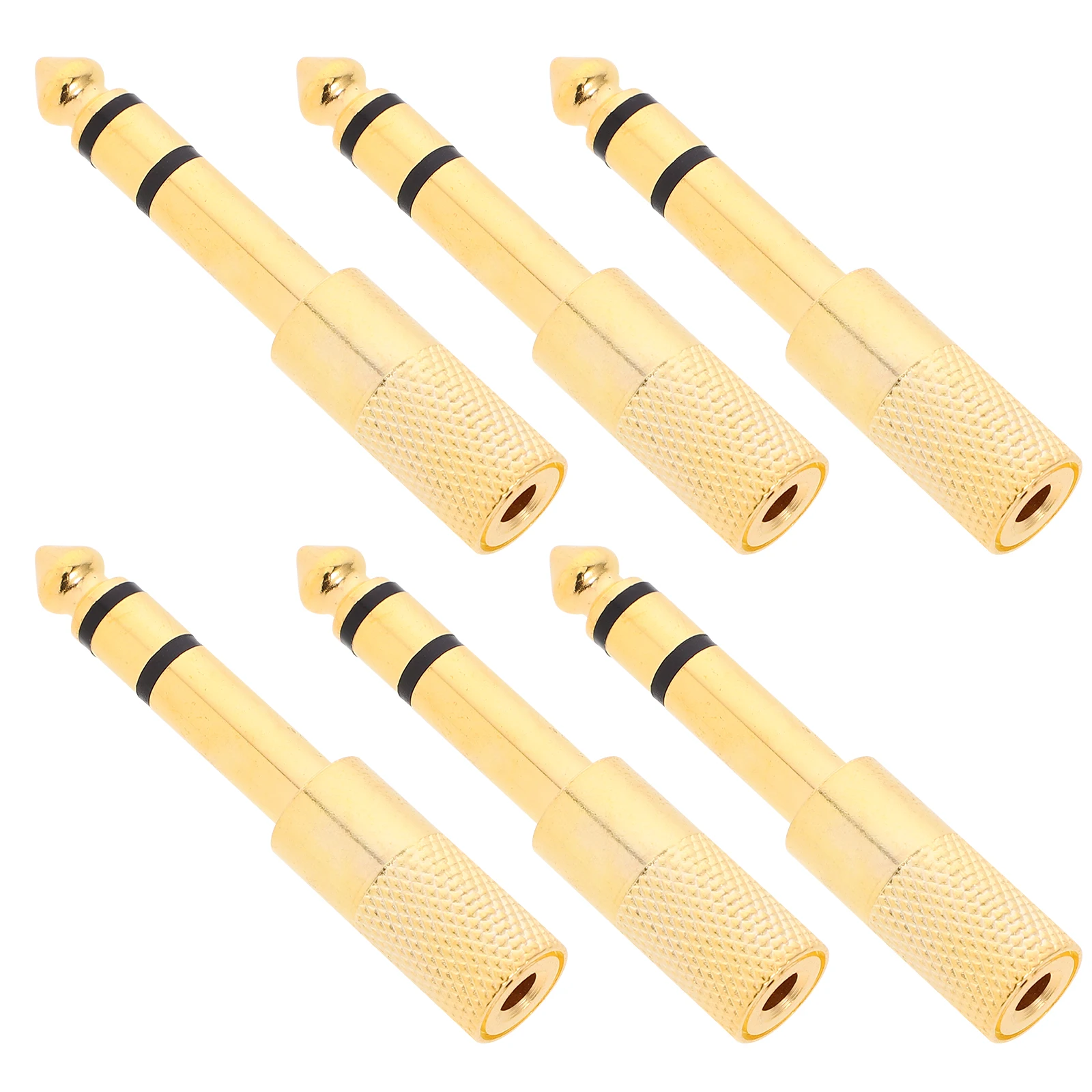 

6pcs 6 5mm to 3 5mm Audio Adapter Jack Converter Speaker Wire Connector Headphone Mic Copper Plated Compact Professional Home