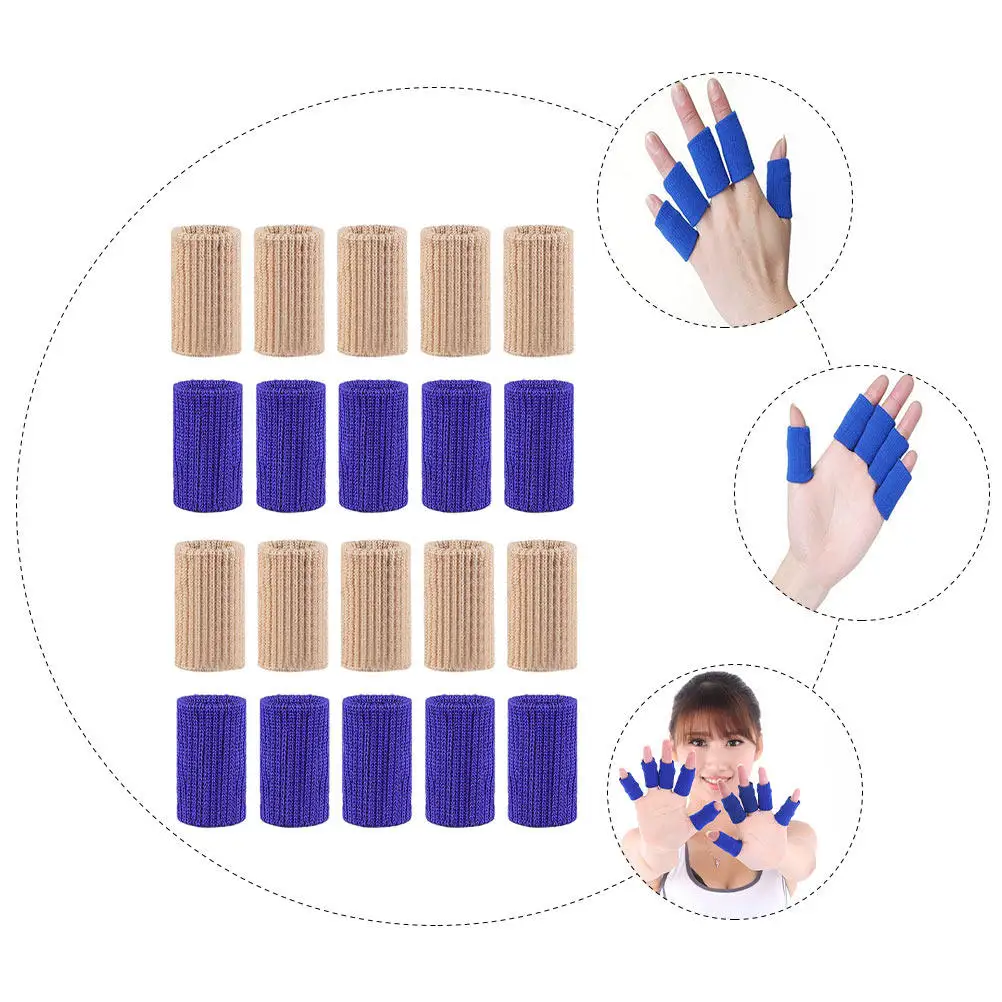 

20Pcs Breathable Nylon Finger Sleeves Elastic Sweat Absorbing Protective Finger Cots for Sports Use Exercise Gear