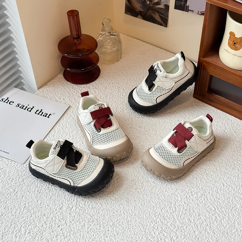 

Children's Walking Shoes Boys' Sandals White Breathable Girls' Sneakers for Ages 1-8 Black Soft Anti-slip Kids Baby Sneakers