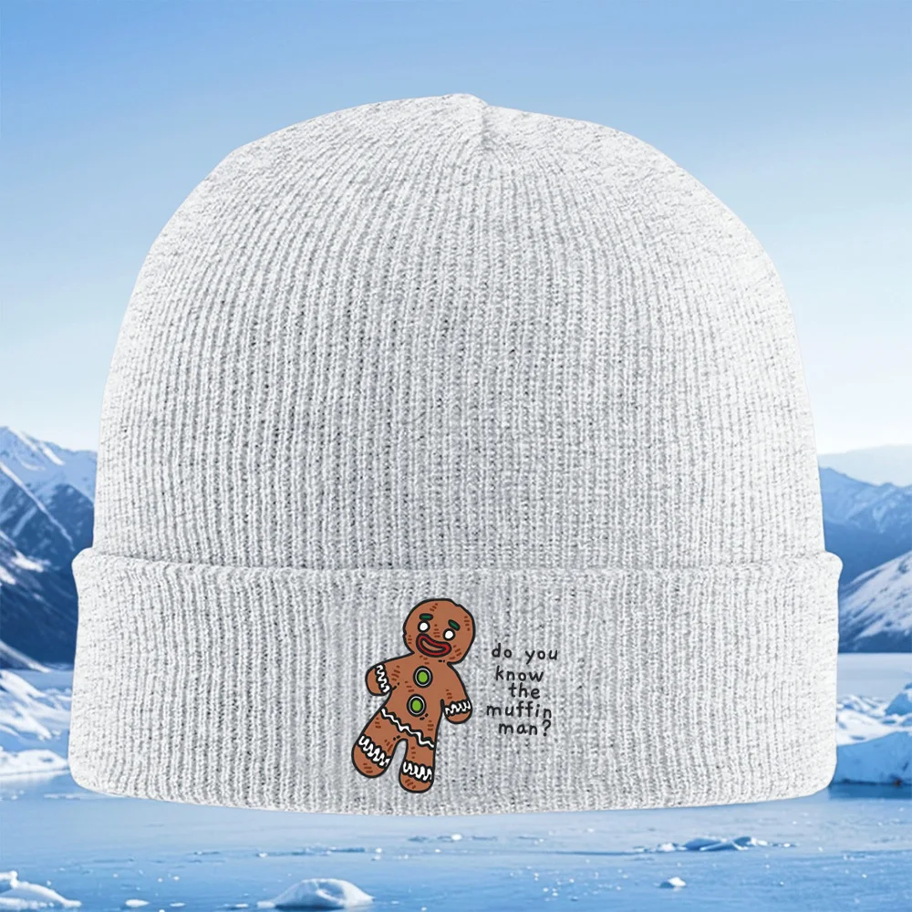 Hombre de jengibre con cuestión Hombres Mujeres Gorro de punto unisex Gorro Jersey Gorro Invierno Térmico Cálido Navidad Ciclism