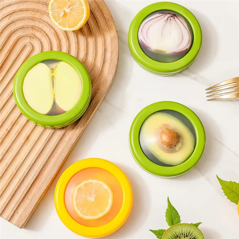 

T98C-Silicone Food Storage Containers For Freshness - Avocado, Lemon, Tomato Keeper, Kitchen Accessories & Gadgets