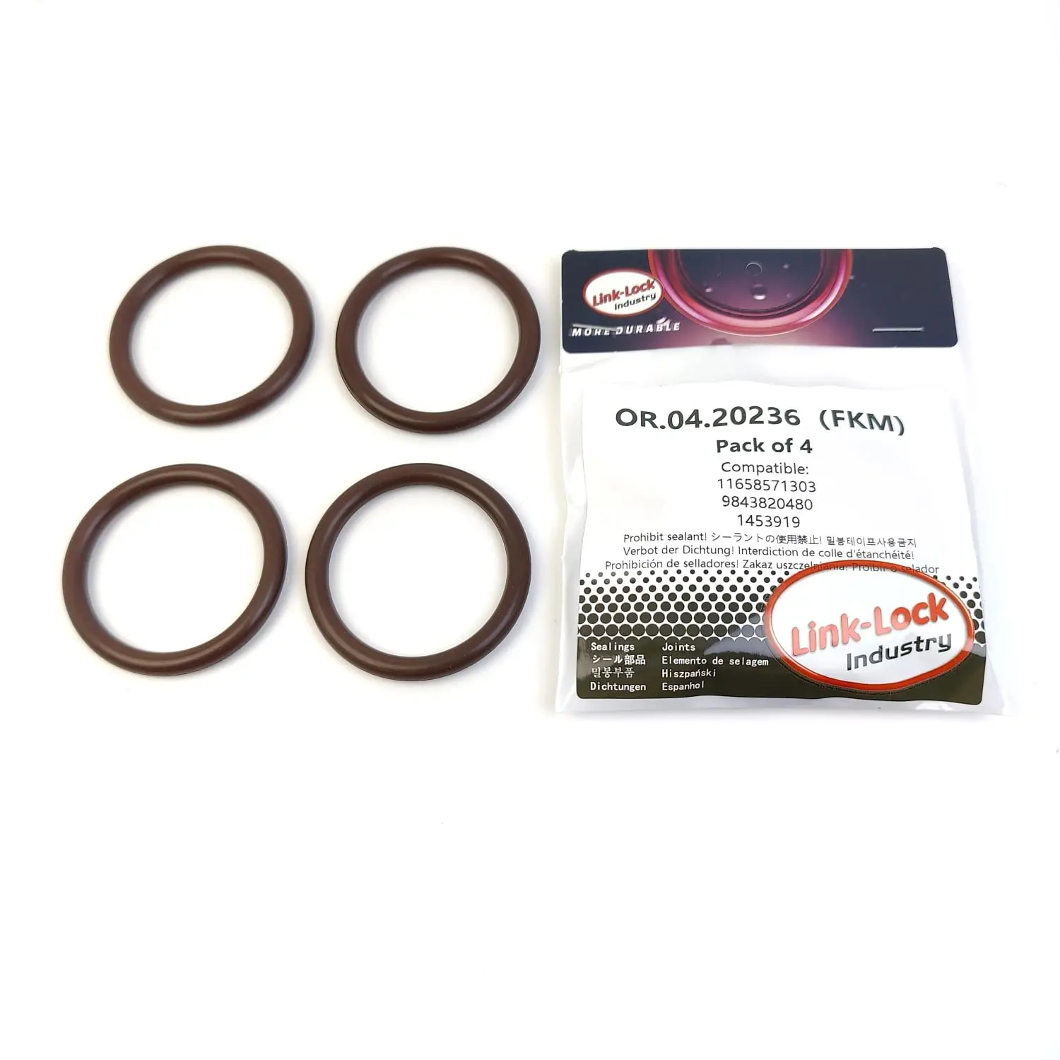 LINK-LOCK 4PCS OR.04.20236 FKM Viton Sealing O-Ring Kit of Air Filter Housing Intake Hose 11658571303 9843820480 1453919 for BMW