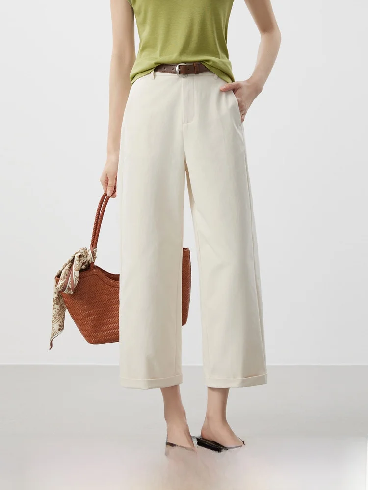 

Инновационные брюки прямого кроя с высокой талией и угловыми разрезами, женские, модные, весна 2026, повседневные, маленький размер, Lucky Year