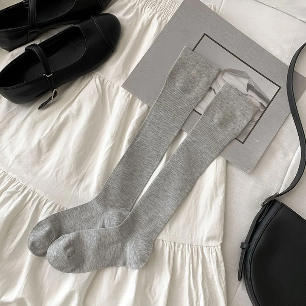 

Модные тонкие чулки до колена, однотонные простые длинные носки до середины икры JK, чулочно-носочные изделия в стиле Харадзюку, женские чулки средней длины, весна-лето