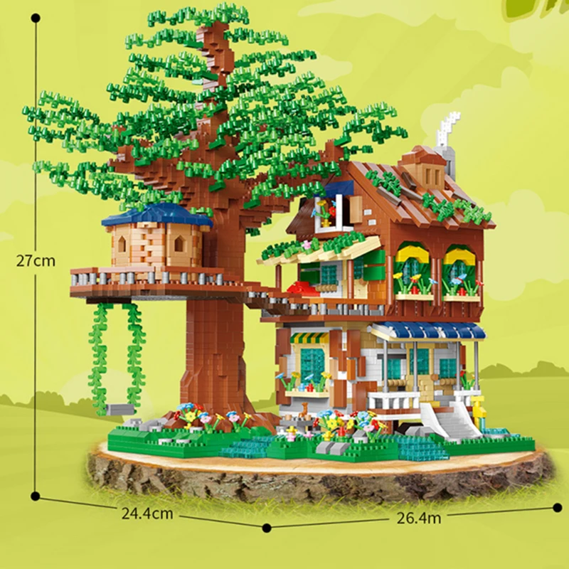 Modern Tree House Treehouse Decoration Building Blocks Classic Model Sets Bricks Kids Kits For Boys Toys Children