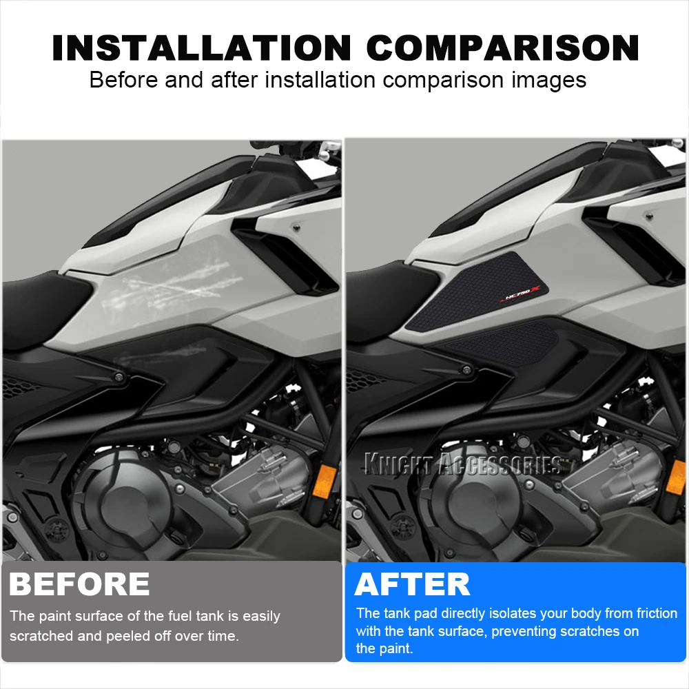 Motorcycle Fuel Tank Pads Side Grip Protector Traction Decals Non-Slip Oil Knee Protector Stickers For NC750X NC 750X 2025 2026