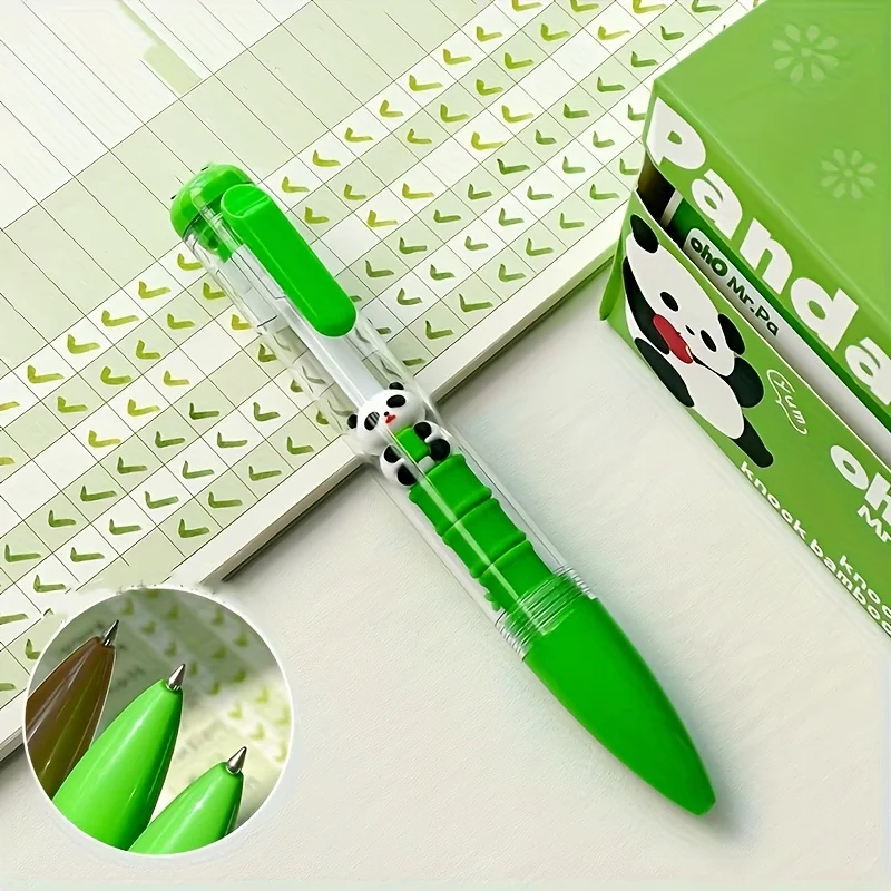 1pc Chuan Chuan Le Panda Cat Fruit Press Neutral Pen, Cute And Creative High-value Student Stationery 0.5mm Black Ink