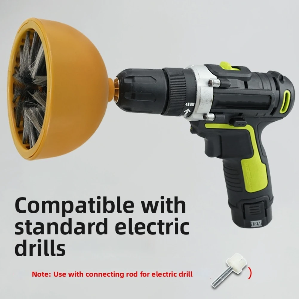 Electric Circular Brush with 4 Inch Nylon Head and Steel Wire Rod for Fast and Efficient Dirt Removal Compatible with Drill Bits