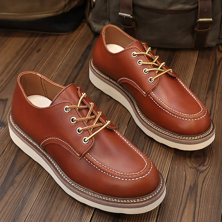 

Мужские рабочие ботинки с низким берцем, ботинки из воловьей кожи первого слоя в стиле ретро Briti Sle, повседневная износостойкая резиновая подошва