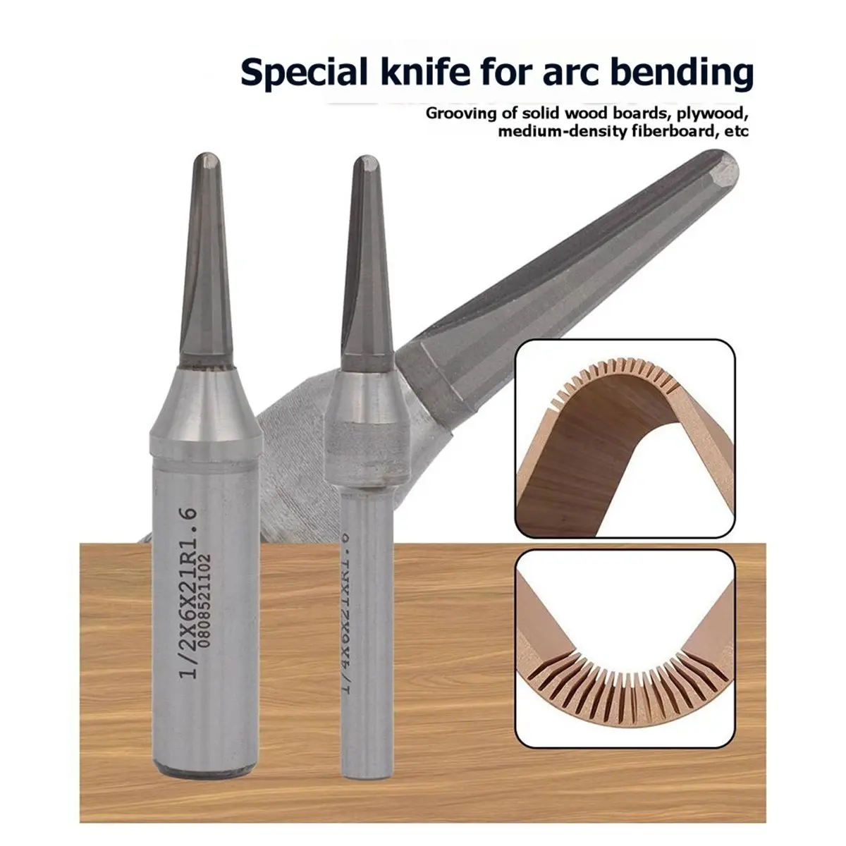 Promotional-2 Grooving Cutter Carpentry Milling Cutter Precise V-Shaped Round Bottom Grooving Tool Precise Grooving Capability