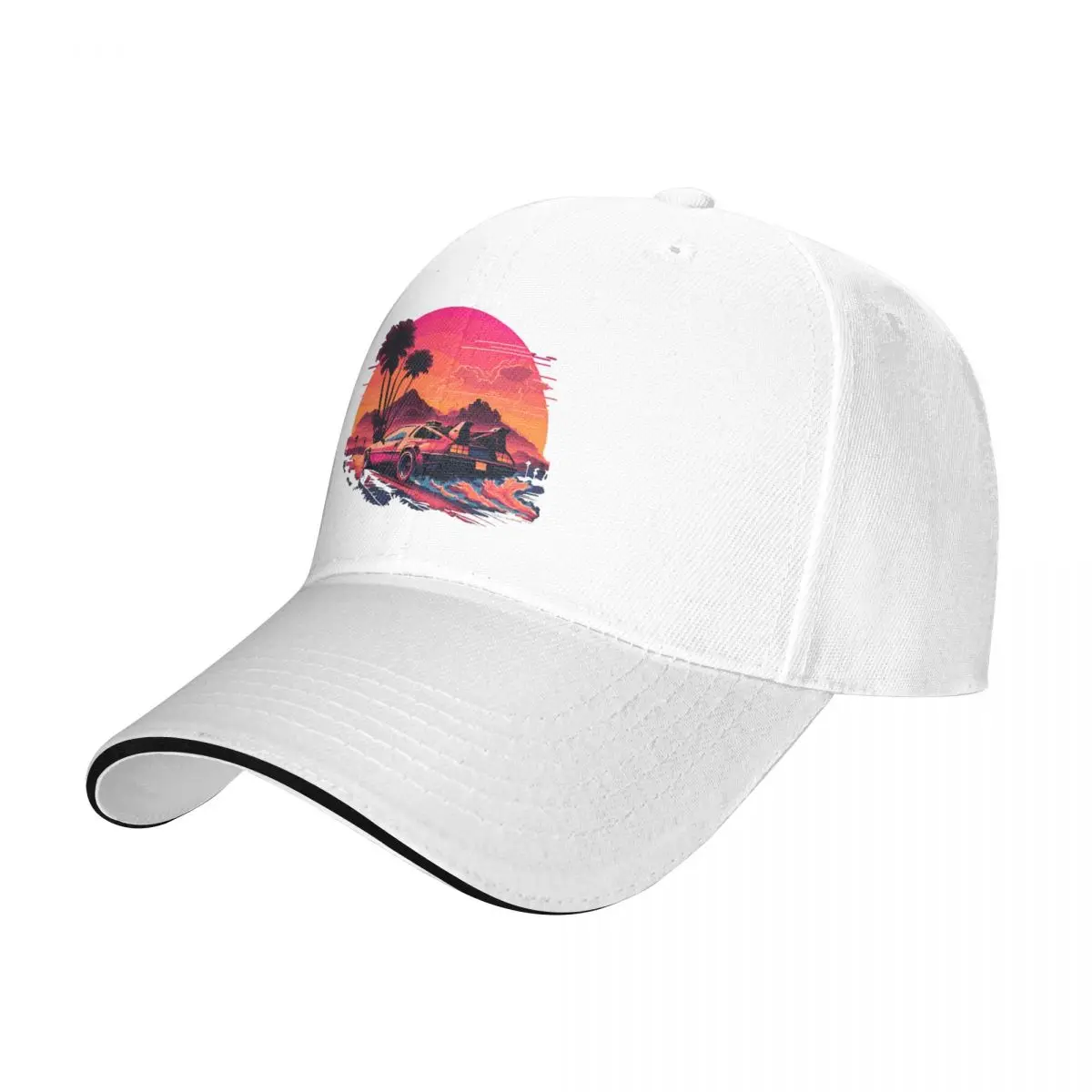 Synthwave DeLorean Back To The Future Baseball Cap Retro Movie Film Series Sandwich Cap Unisex Style Polyester Sun Cap Outdoor