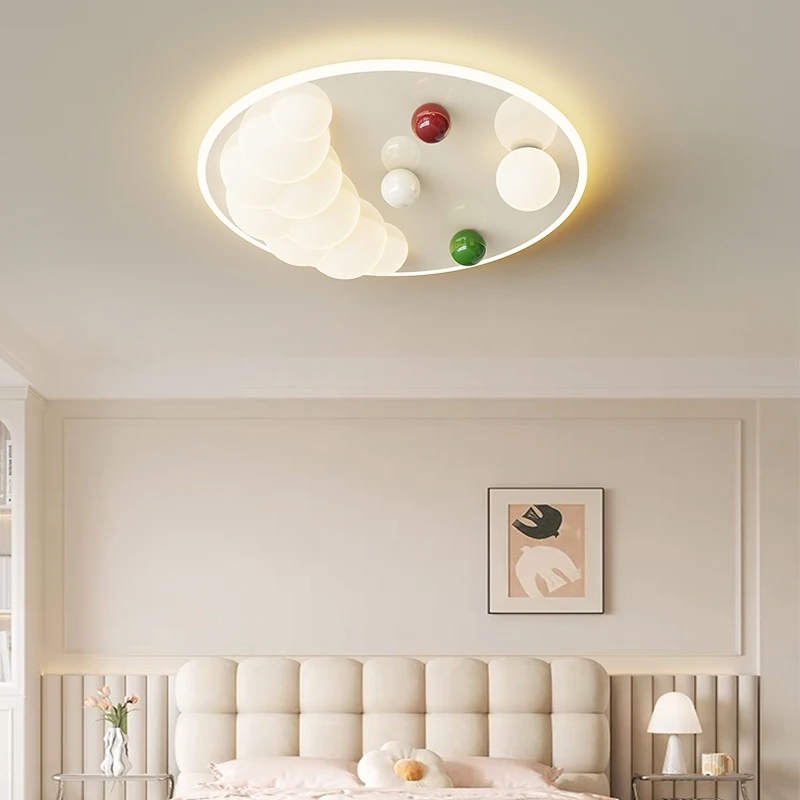 Full Spectrum Nordic Bedroom Lamp Cream Style Eye Protection Led Master Bedroom 2024 New Room Children's Room Ceiling Lights