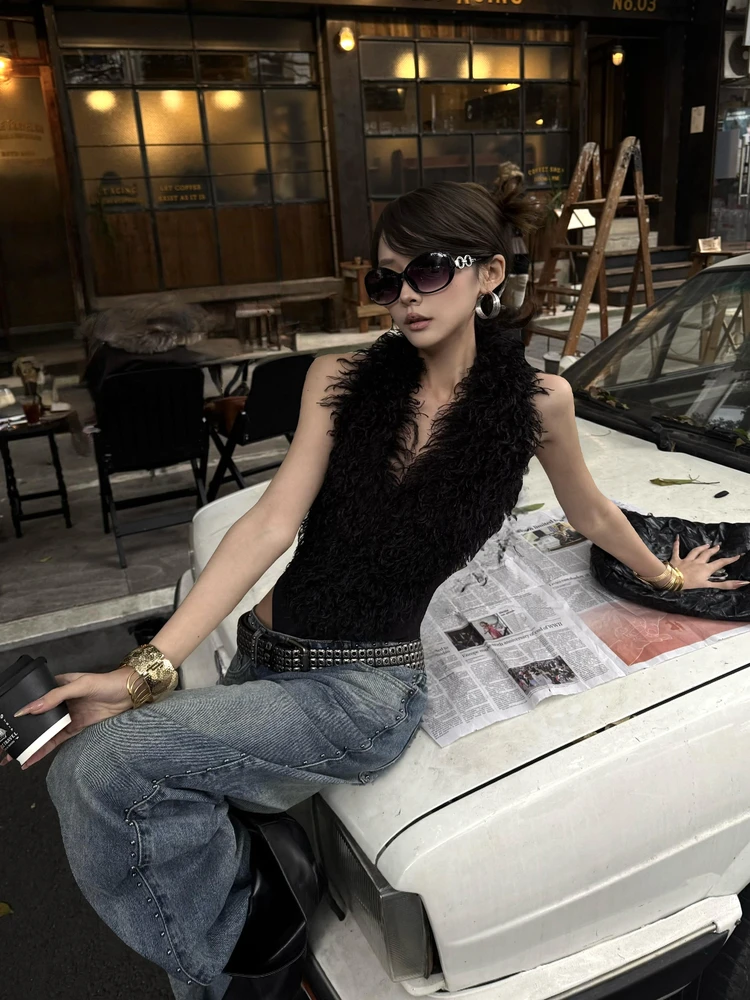 Bla Strapl Plu Bal Bodycon Top Damen Sexy Street Sle Winter Faion TL Trendy Streetwear Svel V-Ne