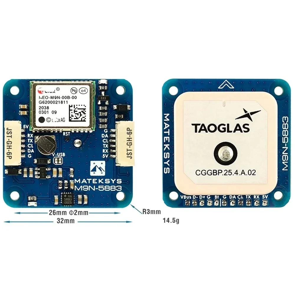 

MATEK MATEKSYS GNSS COMPASS M9N-5883 GPS для дальнего действия радиоуправляемого дрона/квадрокоптера/деталей самолета