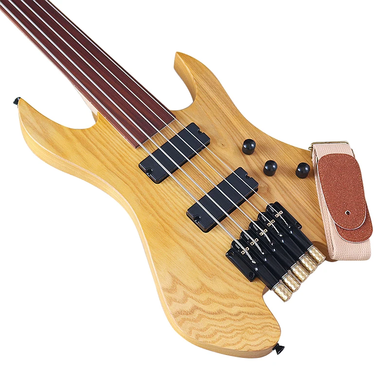 Fretless 5 Strings Headless Electric Bass Guitar 41 Inch Bass Guitarra Solid Ashwood Body New Arrival