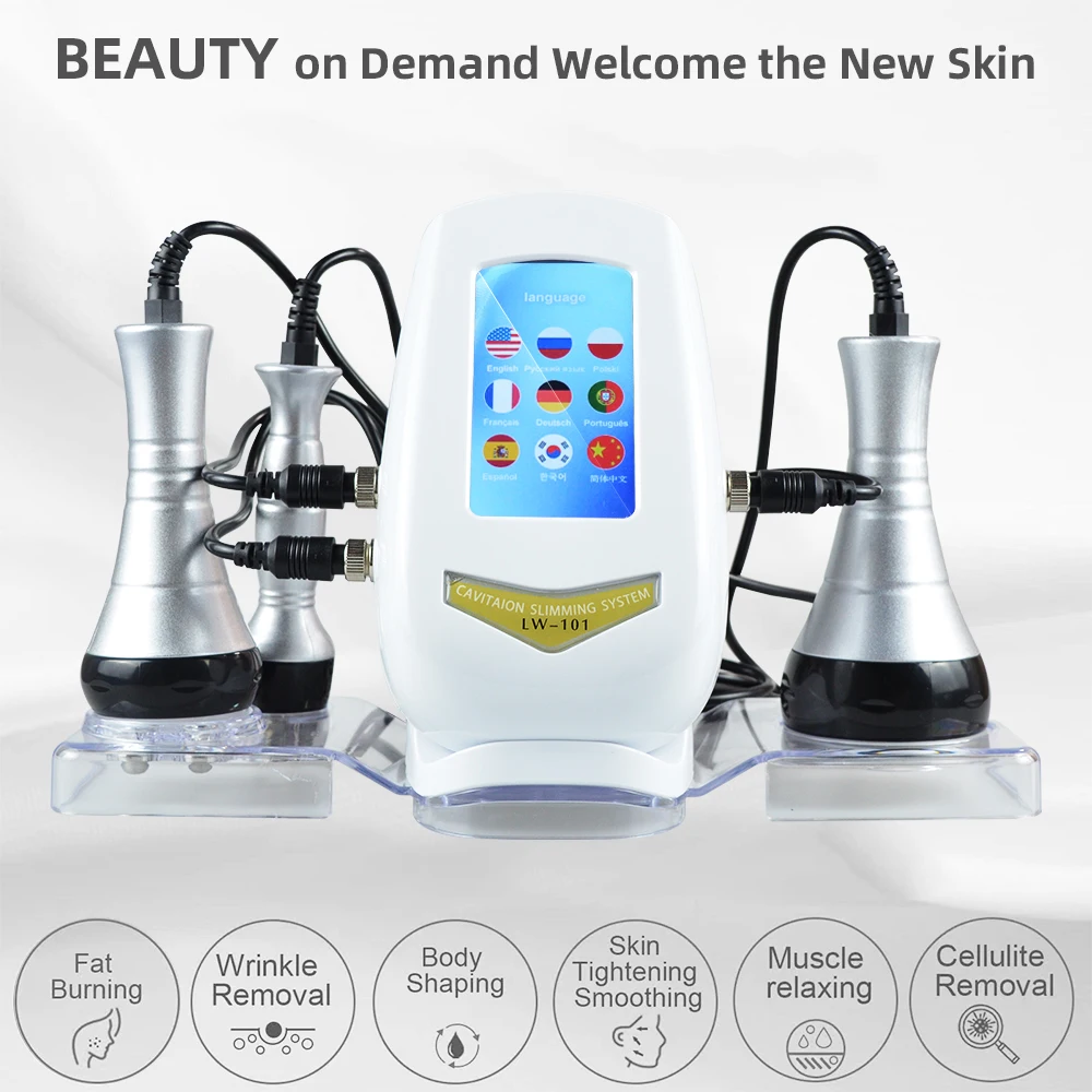 40K 3/4IN1 Cavitation Ultrasonic Body Slimming Machine  Beauty Device Facial Massager Skin Tighten Face Lifting Vacuum Suction