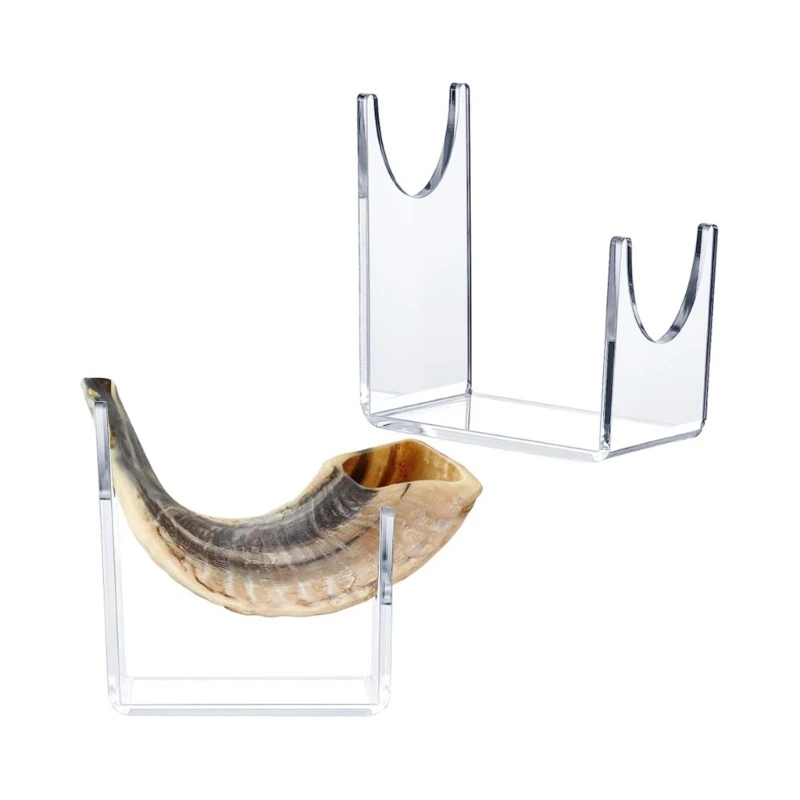 

2Piece Acrylic Stand For Shofar Bracket Stand Easel Rack Holder Support Sheep Horn Swords Display Stand Rack Decoration