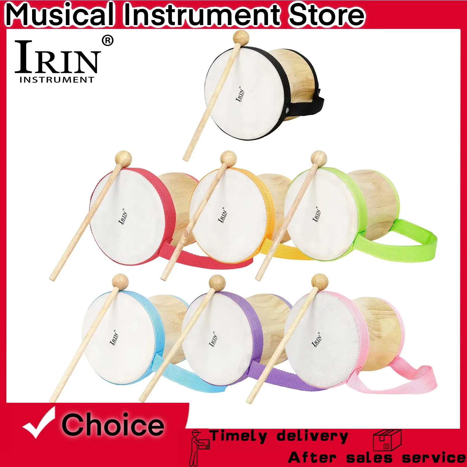 

Индийский барабан IRIN, деревянный ручной барабан из овчины, индийский барабанщик, ударный инструмент Орфа, подарок, музыкальный барабан для дошкольников, обучающий барабан