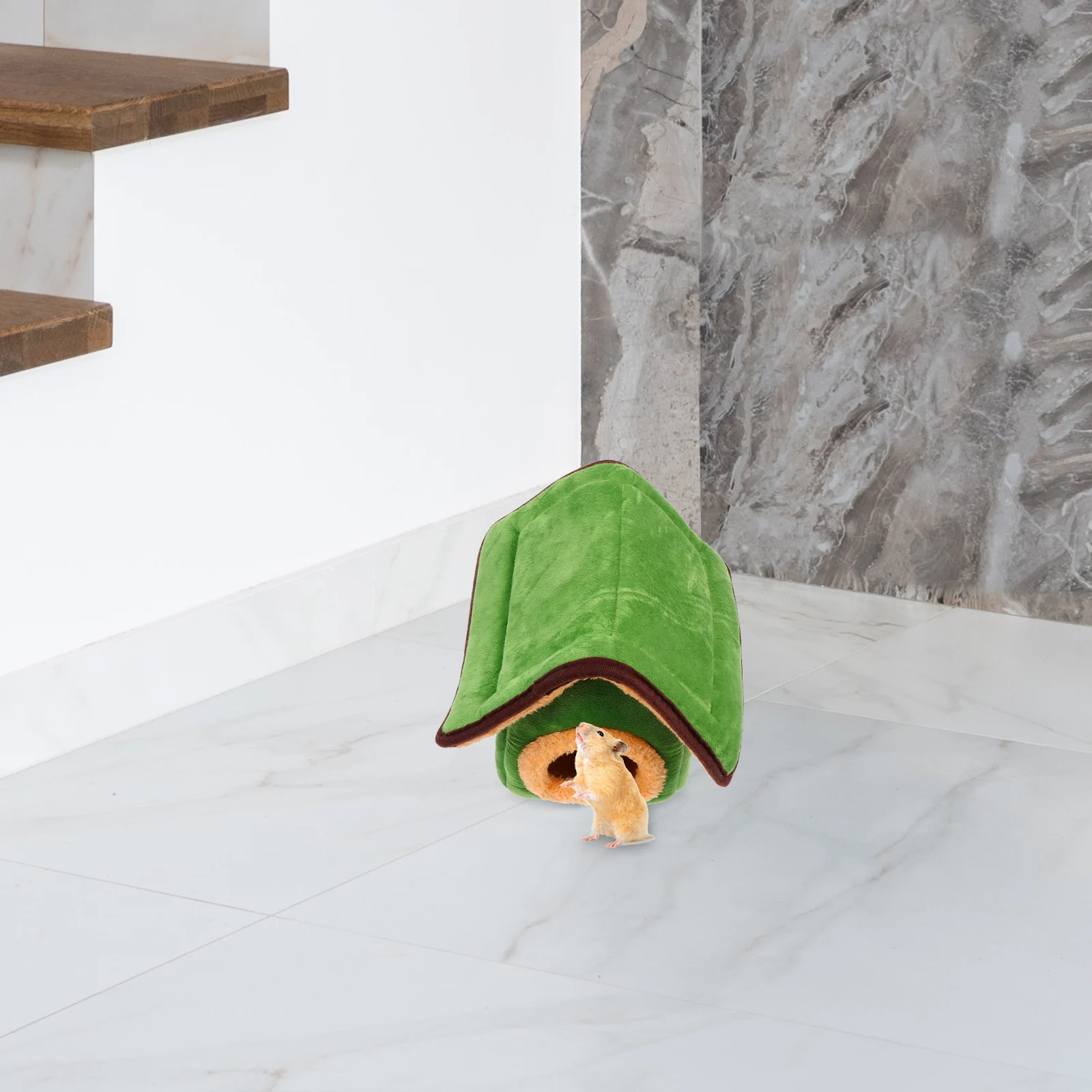 

1pc Pet Warm Nest Christmas Design Semi-Enclosed Hamster House Washable Small Animal Sleeping Bed For Guinea Pig Hedgehog Rat