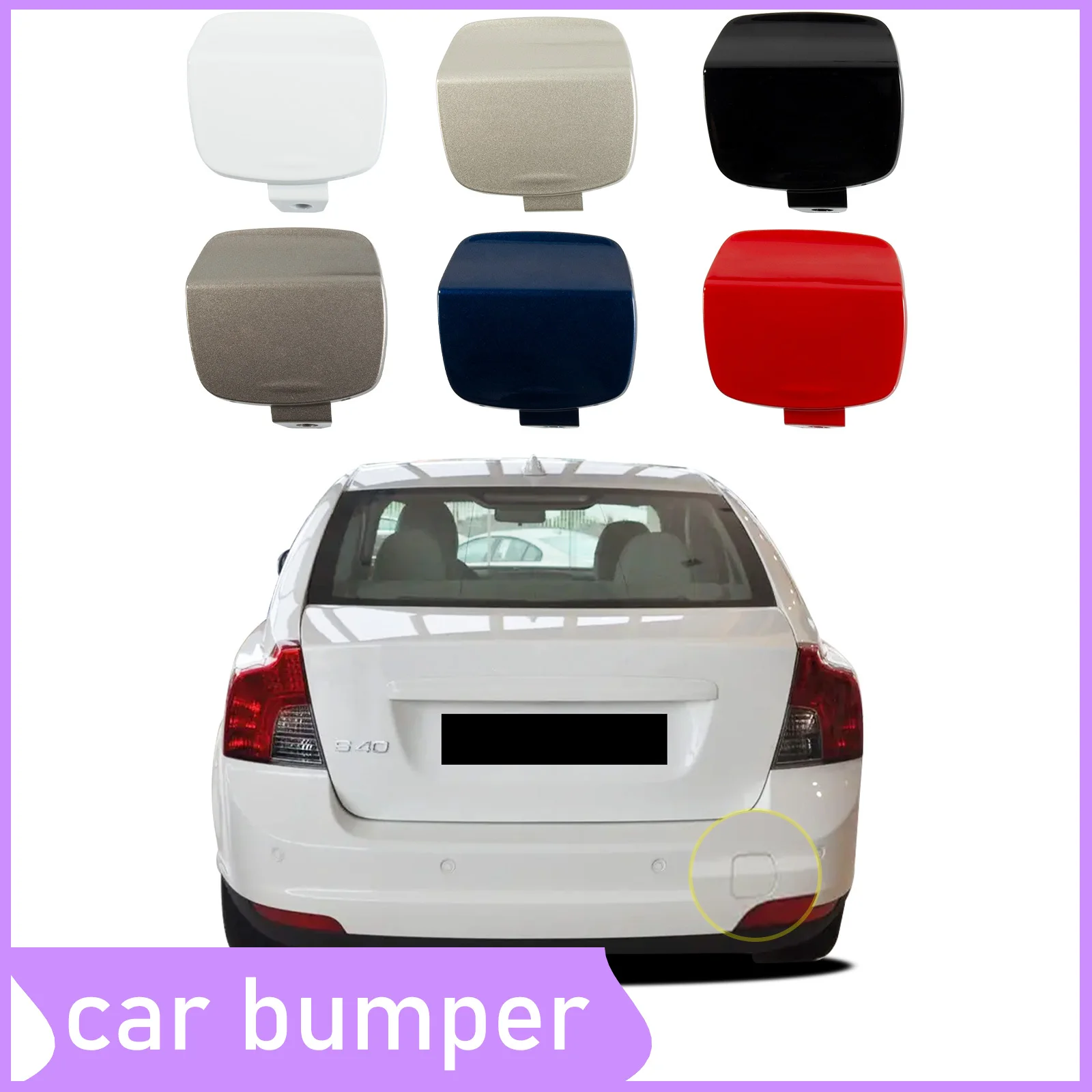 

Rear Bumper Tow Hook Cover Fit For Volvo S40 2008 2009 2010 2011 2012 39886337 Towing Eye Cover Right Passenger Side