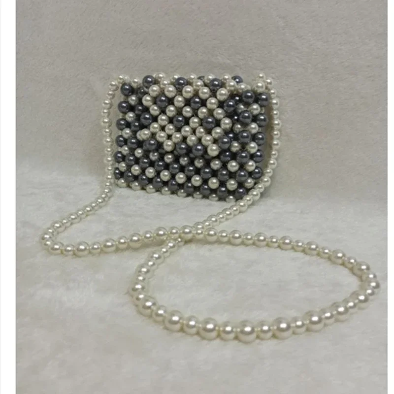 

Exquisite Compact Women's Bag New Handmade Splicing Beaded Chain Crossbody Bags For Woman Fashionable Mini Lipstick Zero Wallet