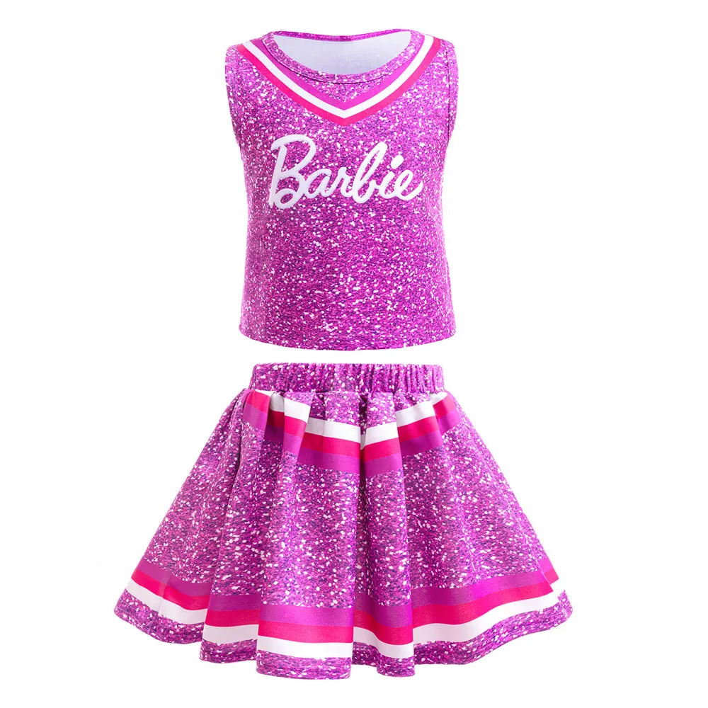 Bambini ragazze signore Cheerleader Costume Babie gonne a pieghe Cheer Uniform Outfit regali Pullover Top Shirt Lei