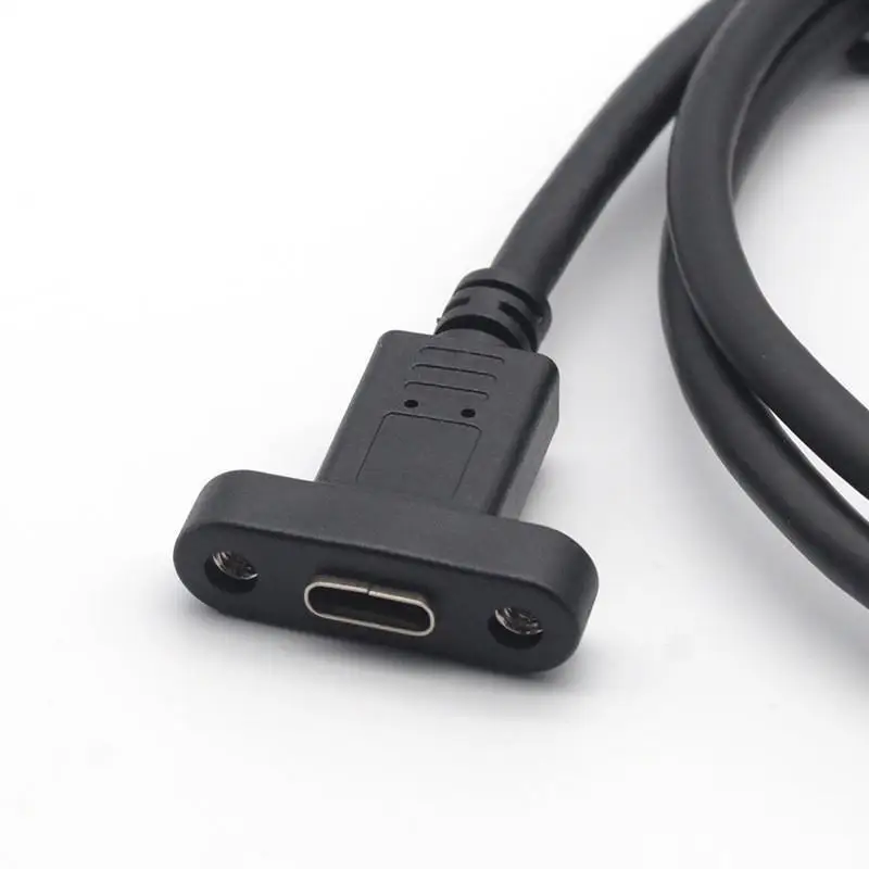 【D】USB3.1 Type C Panel Mount Male To Female Cable Lock Connector Cable USB-C Extension Line For Female Type C Extension Cable