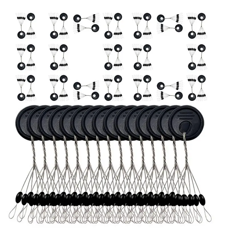 Bobber Stop Beads 600pcs Rubber Bead Stoppers For Fishing Matte Black Fishing Bead Stopper Fishing Stop Bead Column Olive-Shaped