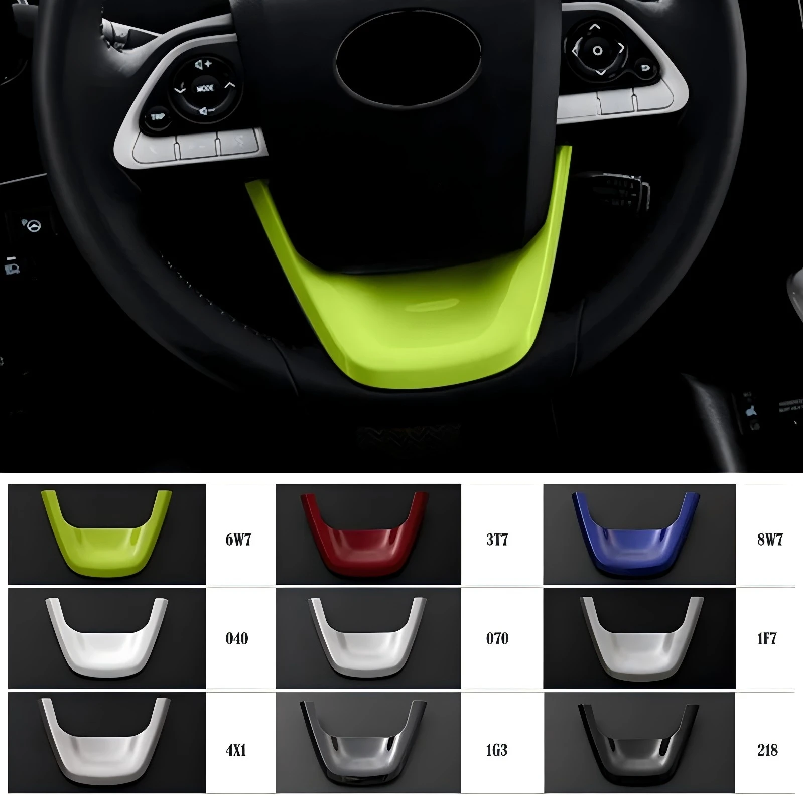 أسود لوحة مقبلات trim تغطية عجلة القيادة سيارة الملحقات لتويوتا بريوس prime phv 2017 #4