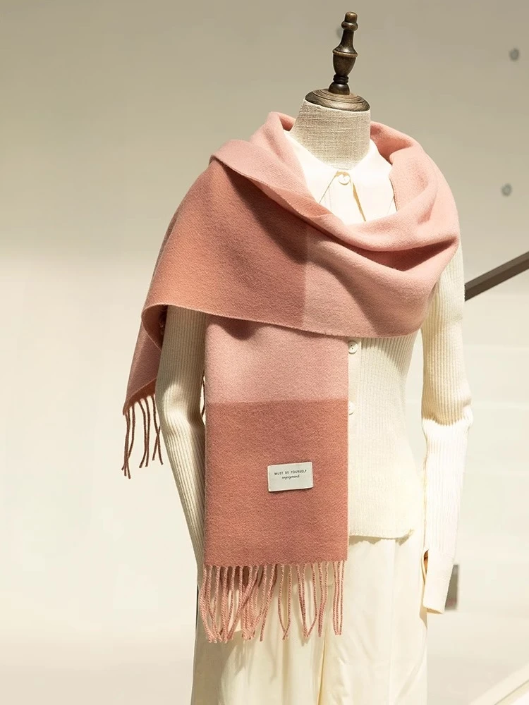 وشاح صوف نسائي للخريف والشتاء، شال سميك ودافئ وعصري وبسيط لتقديم هدايا العيد للأمهات