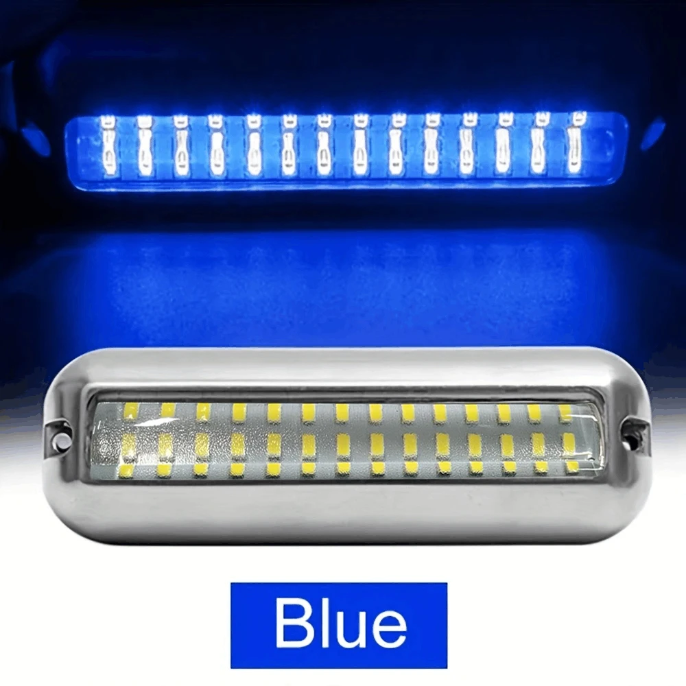 Barco marinho à prova dwaterproof água 42 led luz de aço inoxidável pontão subaquático popa iate cabine deck luzes traseiras dropship