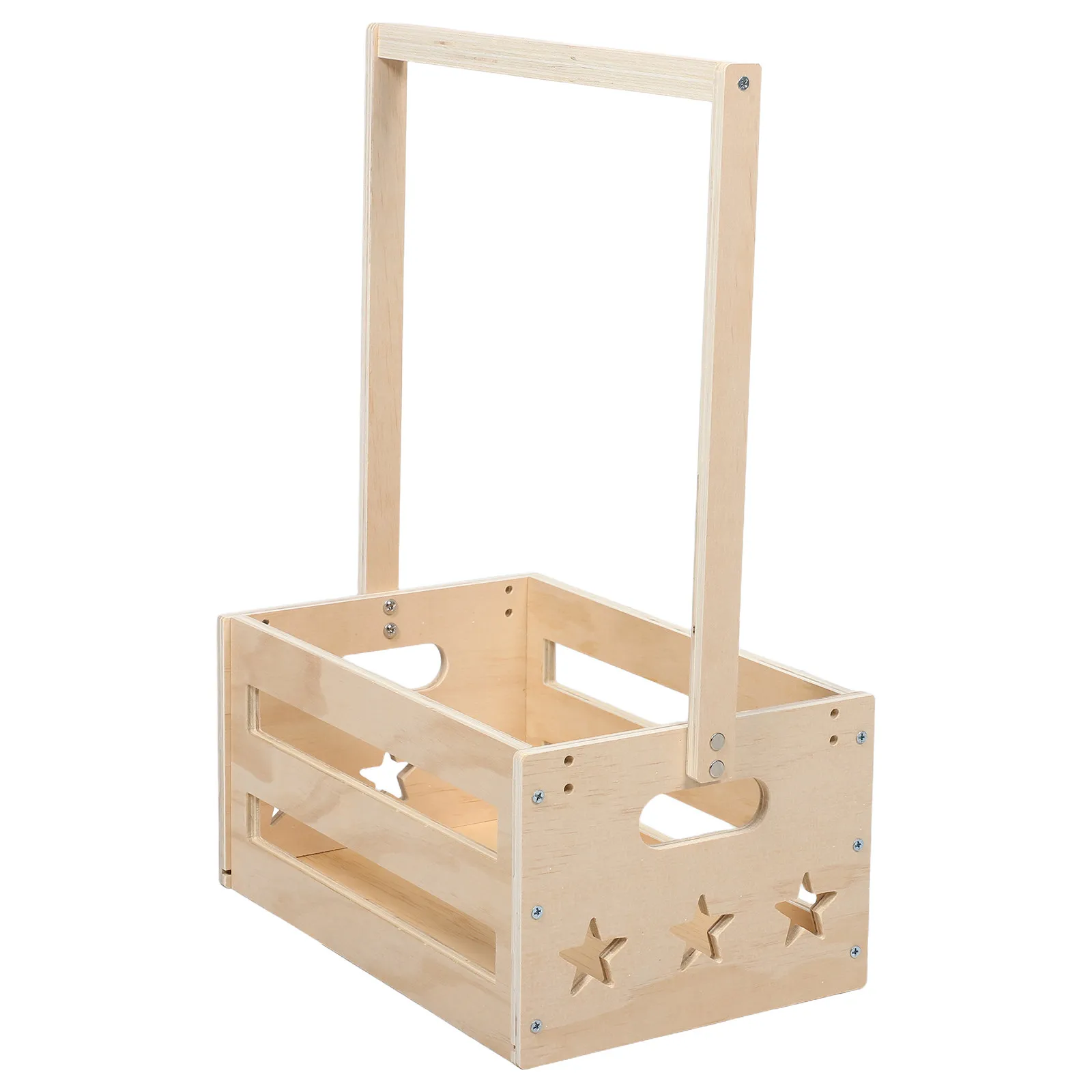 Vintage Wooden Baby Shower Crate Rustic Storage Box Natural Non-Toxic Baby Clothes Organizer Nursery Display Basket