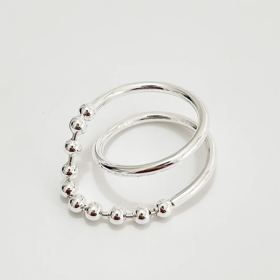 Women's Gold Plated 925 Sterling Open Chain Ball Ring