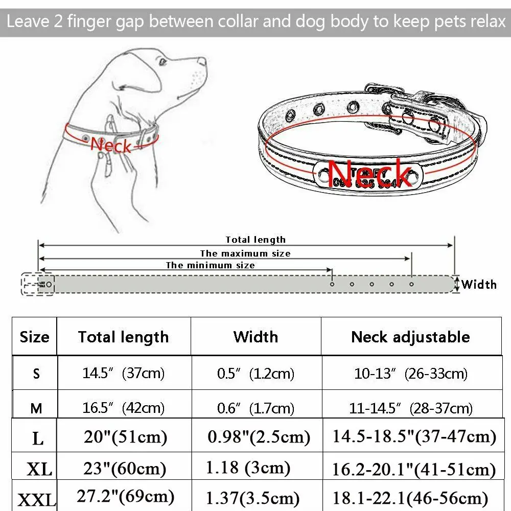 S-XXL Cat Accessories Engraved ID Name Pet Supplies Dog Collar Cat Collars Reflective Leather